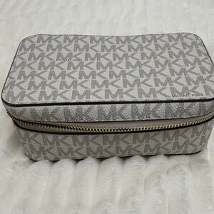 Michael Kors Monogrammed Gray Travel Pouch